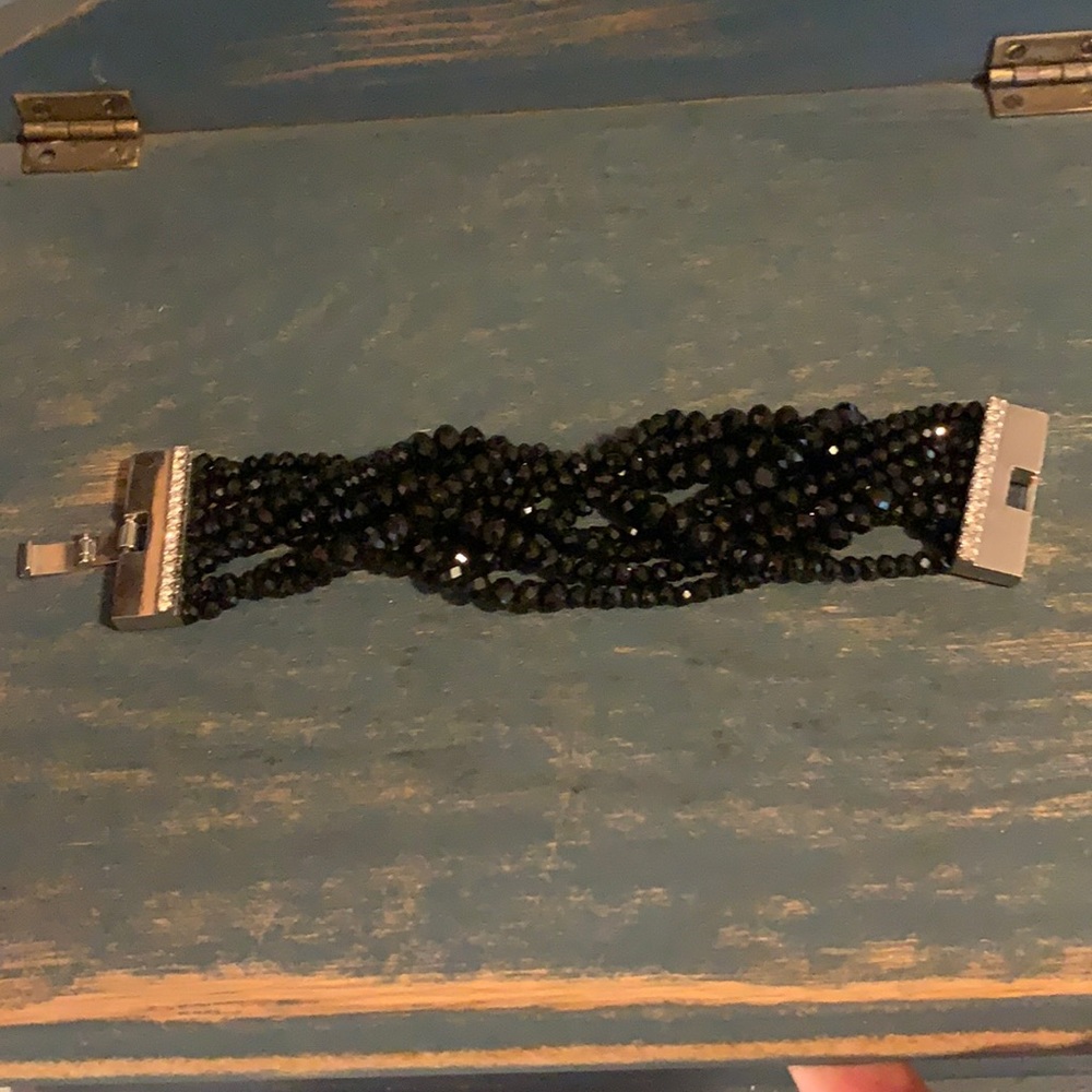 WHBM Black clasp beaded bracelet